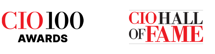 Award logos for CIO 100 and CIO Hall of Fame